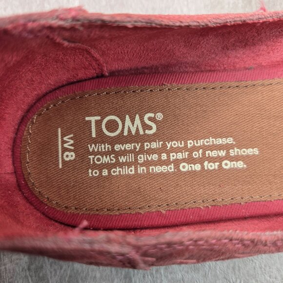 Toms Jutti Ballet Flats Coral Suede Pointed Toe Comfort Ballerina Shoes Size 8 - Picture 9 of 10